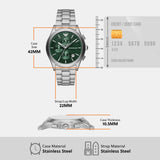 Emporio Armani Paolo Chronograph Green Dial Silver Steel Strap Watch For Men - AR11529 Authentic Buy Shop Now