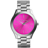 Michael Kors Slim Runway Quartz Pink Dial Silver Steel Strap Watch For Women - MK3291 Authentic Buy Shop Now