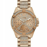 Guess Frontier Chronograph Crystals Rose Gold Dial Rose Gold Steel Strap Watch for Men - W0799G3 Authentic Buy Shop Now