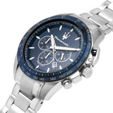 Maserati Traguardo Chronograph Blue Dial 45mm Stainless Steel Watch For Men - R8873612043 Authentic Buy Shop Now