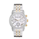Michael Kors Ritz Chronograph White Dial Two Tone Steel Strap Watch for Women - MK5057 Authentic Buy Shop Now
