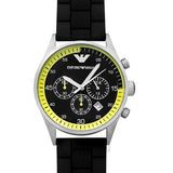 Emporio Armani Chronograph Black Dial Black Rubber Strap Watch For Men - AR5865 Authentic Buy Shop Now