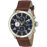 Tommy Hilfiger Sport Multifunction Blue Dial Brown Leather Strap Watch for Men - 1791137 Authentic Buy Shop Now