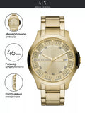 Armani Exchange Hampton Chronograph Gold Dial Gold Steel Strap Watch For Men - AX2415 Authentic Buy Shop Now