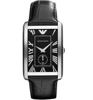 Emporio Armani Classic Analog Black Dial Black Leather Strap Strap Watch For Men - AR1604 Authentic Buy Shop Now