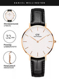 Daniel Wellington Petite Reading White Dial Black Leather Strap Watch For Women - DW00100173 Authentic Buy Shop Now