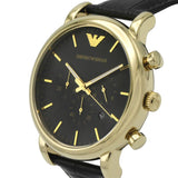 Emporio Armani Luigi Chronograph Black Dial Black Leather Watch For Men - AR1917 Authentic Buy Shop Now