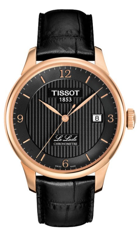Tissot Le Locle Chronometer Black Dial Black Leather Strap Watch For Men - T006.408.36.057.00 Authentic Buy Shop Now