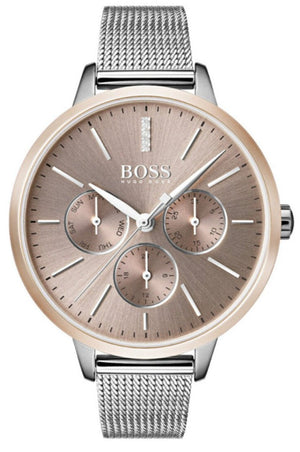 Hugo Boss Symphony Brown Dial Silver Mesh Bracelet Watch for Women - 1502423 Authentic Buy Shop Now