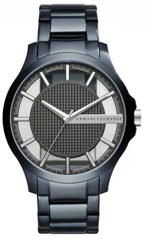 Armani Exchange Hampton Skeleton Grey Dial Blue Steel Strap Watch For Men - AX2401 Authentic Buy Shop Now