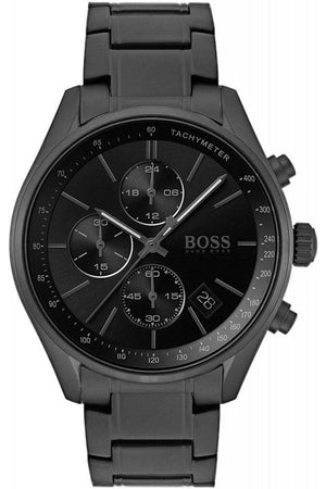 Hugo Boss Grand Prix Black Dial Black Steel Strap Watch for Men - 1513676 Authentic Buy Shop Now