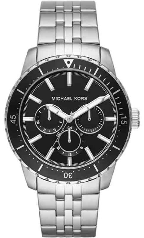 Michael Kors Cunningham Multifunction Black Dial Silver Steel Strap Watch For Men - MK7156 Authentic Buy Shop Now