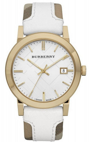 Burberry The City White Dial White Leather Strap Watch for Women - BU9110 Authentic Buy Shop Now