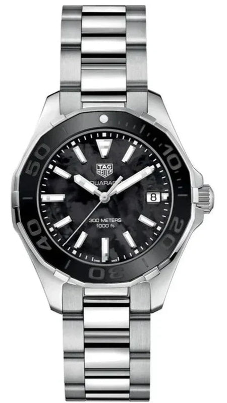 Tag Heuer Aquaracer Quartz Black Dial Silver Steel Strap Watch for Women - WAY131K.BA0748 Authentic Buy Shop Now