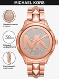 Michael Kors Runway Mercer Quartz Rose Gold Dial Rose Gold Steel Strap Watch For Women - MK6736 Authentic Buy Shop Now