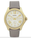 Fossil Cecile Champagne Dial Grey Leather Strap Watch for Women - AM4529 Authentic Buy Shop Now