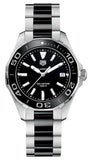 Tag Heuer Aquaracer Quartz Black Dial Two Tone Steel Strap Watch for Men - WAY131A.BA0913 Authentic Buy Shop Now