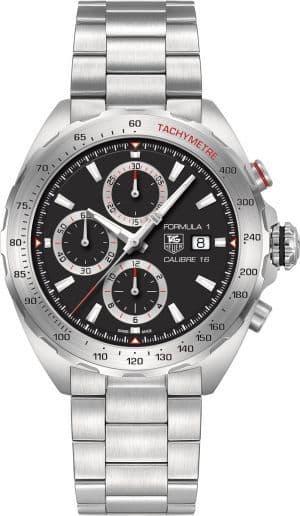 Tag Heuer Formula 1 Calibre 16 Automatic Chronograph Black Dial Silver Steel Strap Watch for Men - CAZ2010.BA0876 Authentic Buy Shop Now