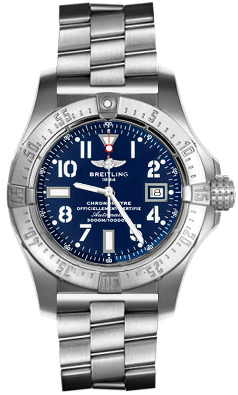 Breitling Aeromarine Avenger Seawolf 45mm Blue Dial Stainless Steel Mens Watch - A1733110/C756 Authentic Buy Shop Now
