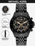 Michael Kors Bayville Chronograph Black Dial Black Steel Strap Watch For Men - MK8750 Authentic Buy Shop Now