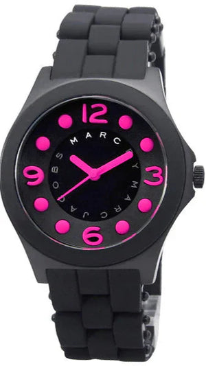 Marc Jacobs Pelly Black Dial Black Silicone Strap Watch for Women - MBM2530 Authentic Buy Shop Now