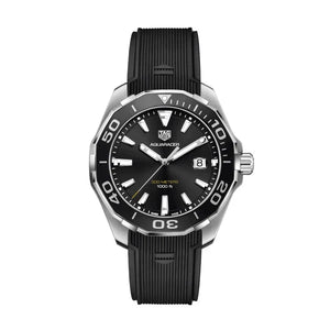 Tag Heuer Aquaracer Quartz Black Dial Black Rubber Strap Watch for Men - WAY101A.FT6141 Authentic Buy Shop Now
