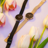 Daniel Wellington Petite Ashfield Black Dial Black Mesh Strap Watch For Women - DW00100246 Authentic Buy Shop Now