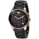 Emporio Armani Sportivo Black Dial Black Steel Strap Watch For Women - AR5906 Authentic Buy Shop Now