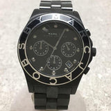 Marc Jacobs Blade Chronograph Black Dial Black Steel Strap Watch for Women - MBM3083 Authentic Buy Shop Now