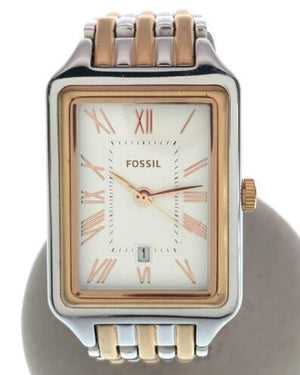 Fossil Raquel Three Hand White Dial Two Tone Steel Strap Watch For Women - ES5222 Authentic Buy Shop Now