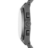 Michael Kors Lennox Chronograph Black Dial Grey Steel Strap Watch For Men - MK9118 Authentic Buy Shop Now