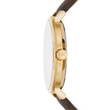 Michael Kors Addyson Three-Hand Silver Dial Brown Leather Strap Watch for Women - MK2945 Authentic Buy Shop Now