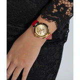 Guess Trend Dragon Gold Dial Red Leather Strap Watch For Women - GW0646L1 Authentic Buy Shop Now