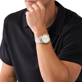 Michael Kors Accelerator Chronograph White Dial Silver Steel Strap Watch For Men - MK9112 Authentic Buy Shop Now