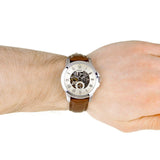 Fossil Grant Automatic White Dial Brown Leather Strap Watch for Men - ME3052 Authentic Buy Shop Now
