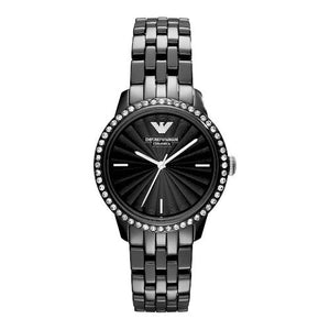 Emporio Armani Ceramica Crystals Black Dial Black Ceramic Strap Watch For Women - AR1478 Authentic Buy Shop Now