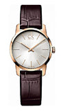Calvin Klein City White Mother of Pearl Dial Brown Leather Strap Watch for Women - K2G23620 Authentic Buy Shop Now