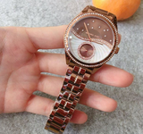 Michael Kors Lauryn Rose Gold Dial Brown Steel Strap Watch for Women - MK3757 Authentic Buy Shop Now