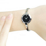 Movado Bela Black Dial Silver Steel Strap Watch For Women - 0606595 Authentic Buy Shop Now