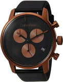 Calvin Klein City Chronograph Black Dial Black Leather Strap Watch for Men - K2G17TC1 Authentic Buy Shop Now