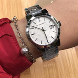 Burberry The City Silver Dial Silver Steel Strap Watch for Men - BU9037 Authentic Buy Shop Now