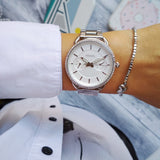 Fossil Tailor White Dial Silver Steel Strap Watch for Women - ES4262 Authentic Buy Shop Now