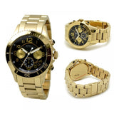 Marc Jacobs Rock Chronograph Black Dial Gold Steel Strap Watch for Women - MBM3253 Authentic Buy Shop Now