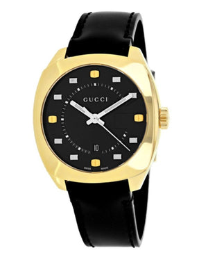 Gucci GG2570 Black Dial Black Leather Strap Watch For Men - YA142310 Authentic Buy Shop Now