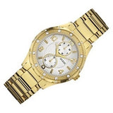 Guess Siren Diamonds Silver Dial Gold Steel Strap Watch for Women - W0442L2 Authentic Buy Shop Now