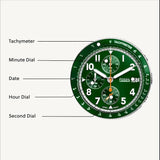 Fossil Sport Tourer Chronograph Green Dial Silver Steel Strap Watch for Men - FS6048 Authentic Buy Shop Now