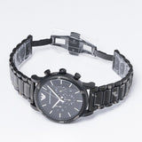 Emporio Armani Luigi Chronograph Black Dial Black Steep Strap Watch For Men - AR11045 Authentic Buy Shop Now