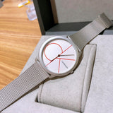 Calvin Klein Minimal White Dial Silver Mesh Bracelet Watch for Women - K3M52152 Authentic Buy Shop Now