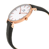 Daniel Wellington Petite Reading White Dial Black Leather Strap Watch For Women - DW00100173 Authentic Buy Shop Now