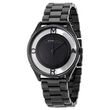 Marc Jacobs Tether Transparent Black Dial Black Steel Strap Watch for Women - MBM3415 Authentic Buy Shop Now